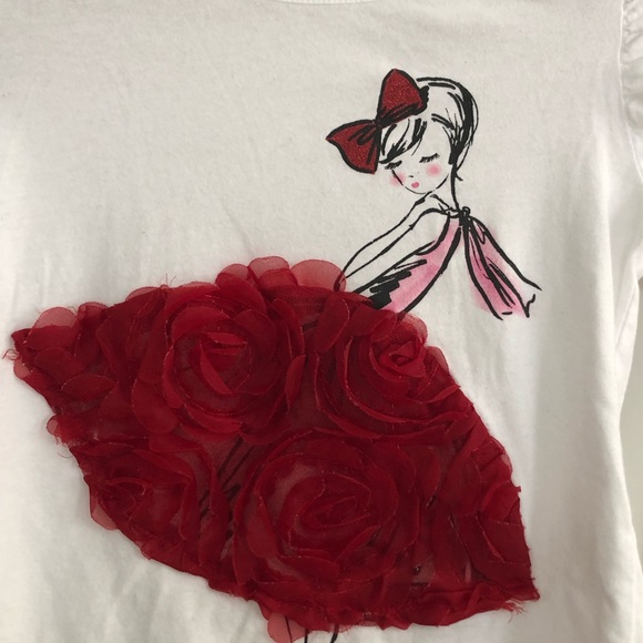 Beautiful tulle roses textured long sleeve shirt - Picture 2 of 5